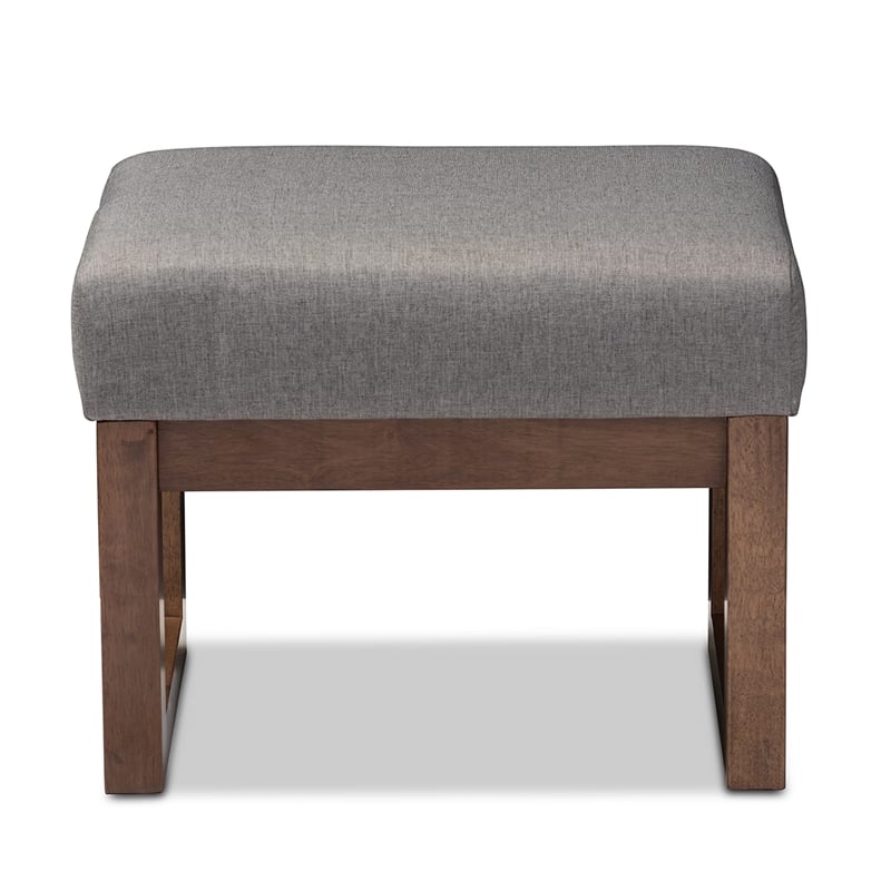 Baxton Studio Yashiya Upholstered Rocker and Ottoman in Gray