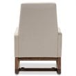 Baxton Studio Yashiya Upholstered Rocker in Light Beige and Walnut