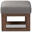 Baxton Studio Yashiya Upholstered Ottoman in Gray and Walnut