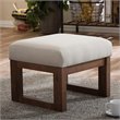 Baxton Studio Yashiya Upholstered Ottoman in Light Beige and Walnut