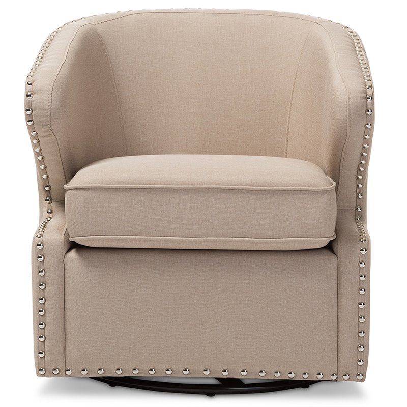 Baxton Studio Finley Swivel Accent Chair in Beige