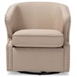 Baxton Studio Finley Swivel Accent Chair in Beige
