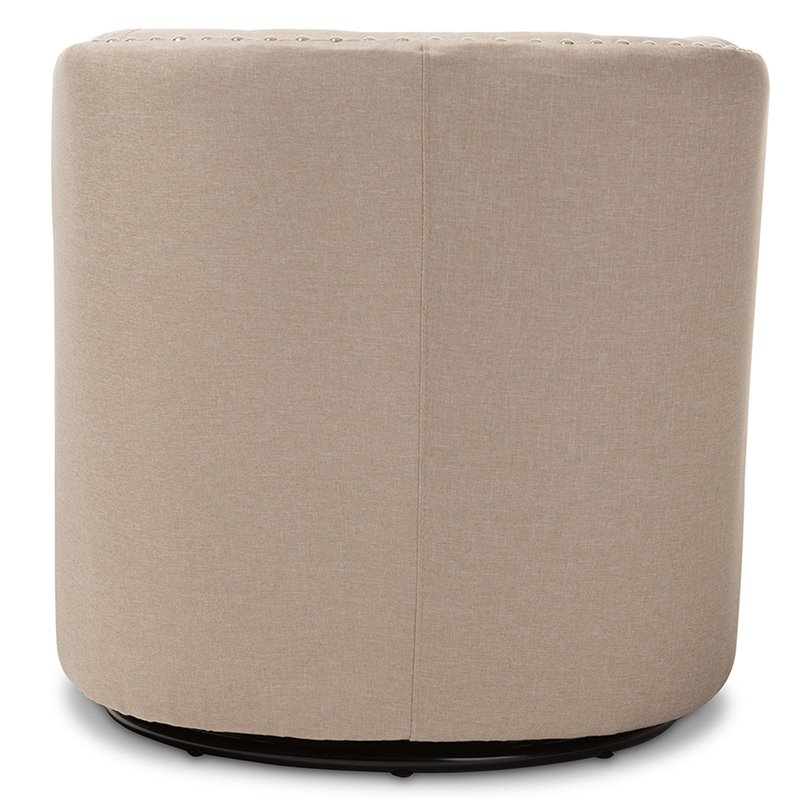 Baxton Studio Finley Swivel Accent Chair in Beige