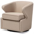 Baxton Studio Finley Swivel Accent Chair in Beige