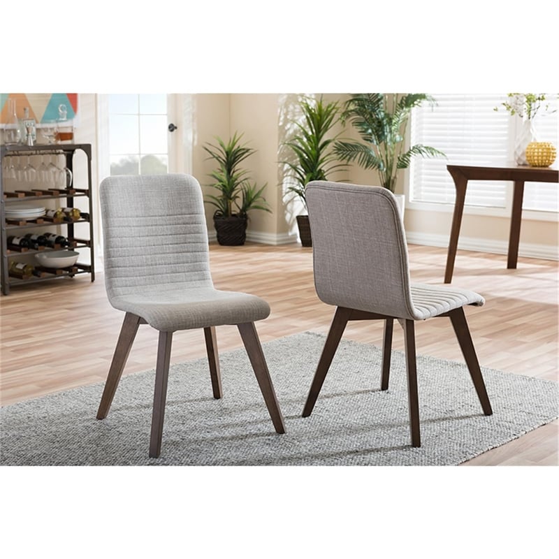 Baxton Studio Sugar Dining Side Chair in Dark Gray (Set of 2)