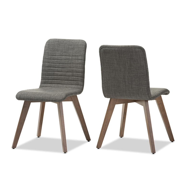 Baxton Studio Sugar Dining Side Chair in Dark Gray (Set of 2)