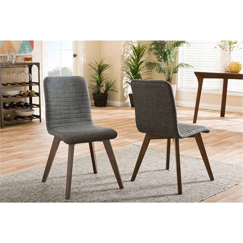 Baxton Studio Sugar Dining Side Chair in Dark Gray (Set of 2)