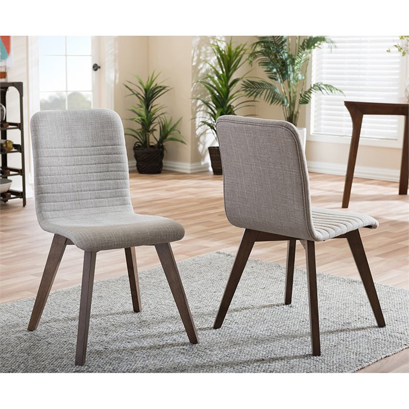 Baxton Studio Sugar Dining Side Chair in Light Gray (Set of 2)