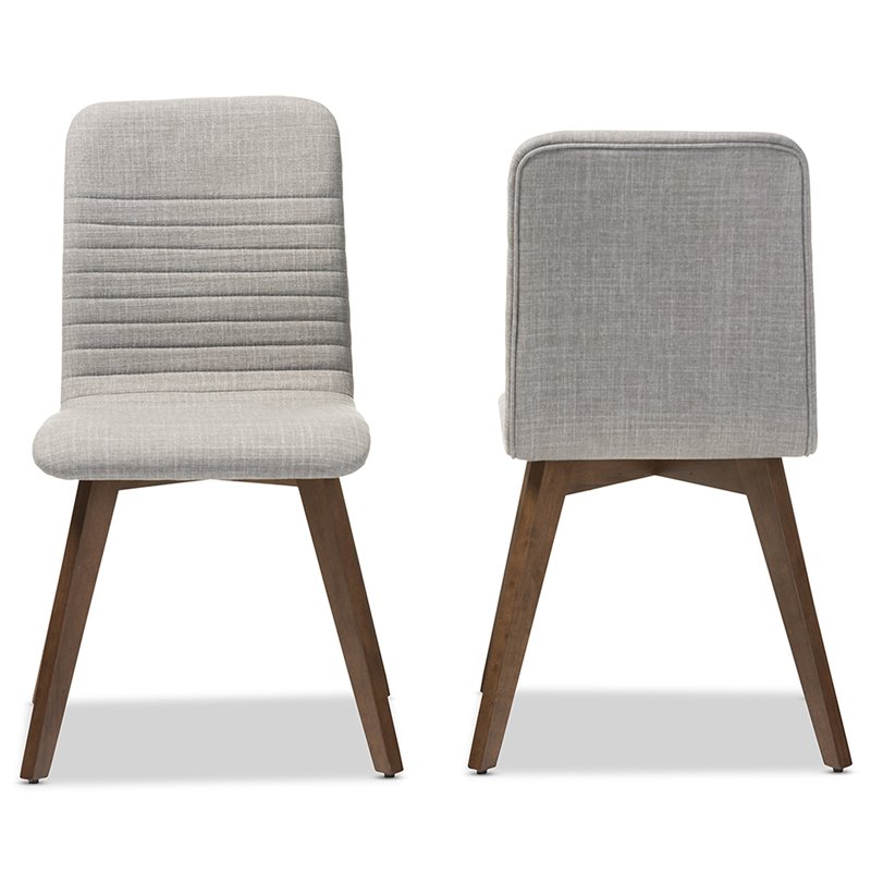 Baxton Studio Sugar Dining Side Chair in Light Gray (Set of 2)