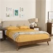 Baxton Studio Penelope Tufted Queen Platform Bed in Light Beige