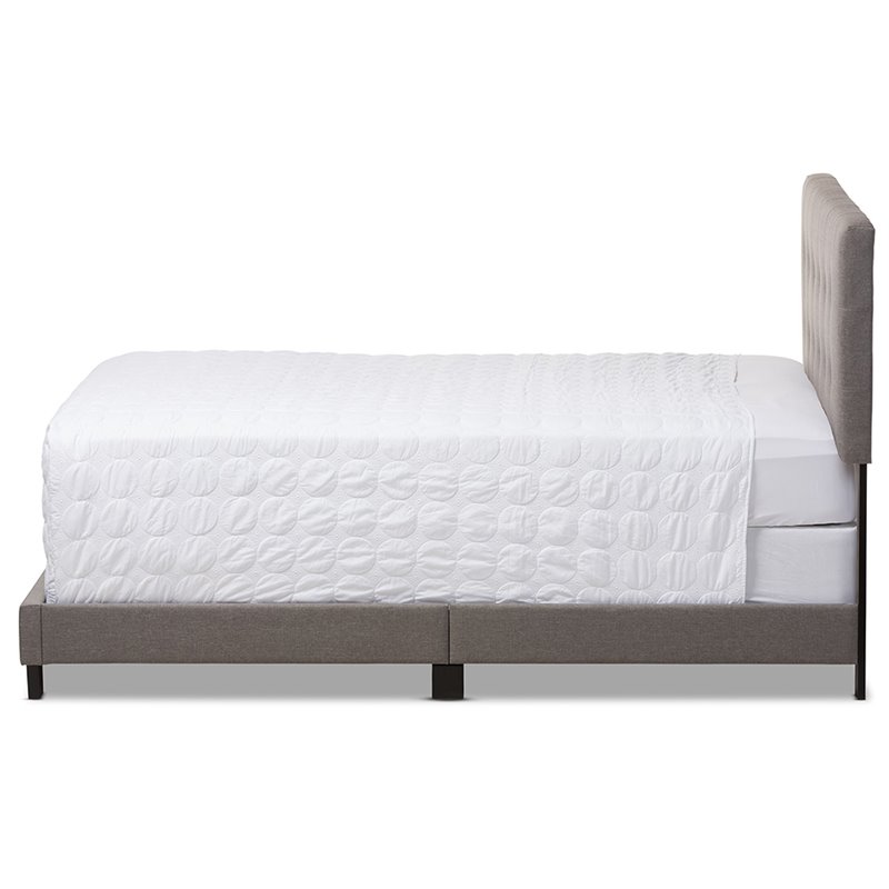 Baxton Studio Brookfield Tufted Full Panel Bed in Gray