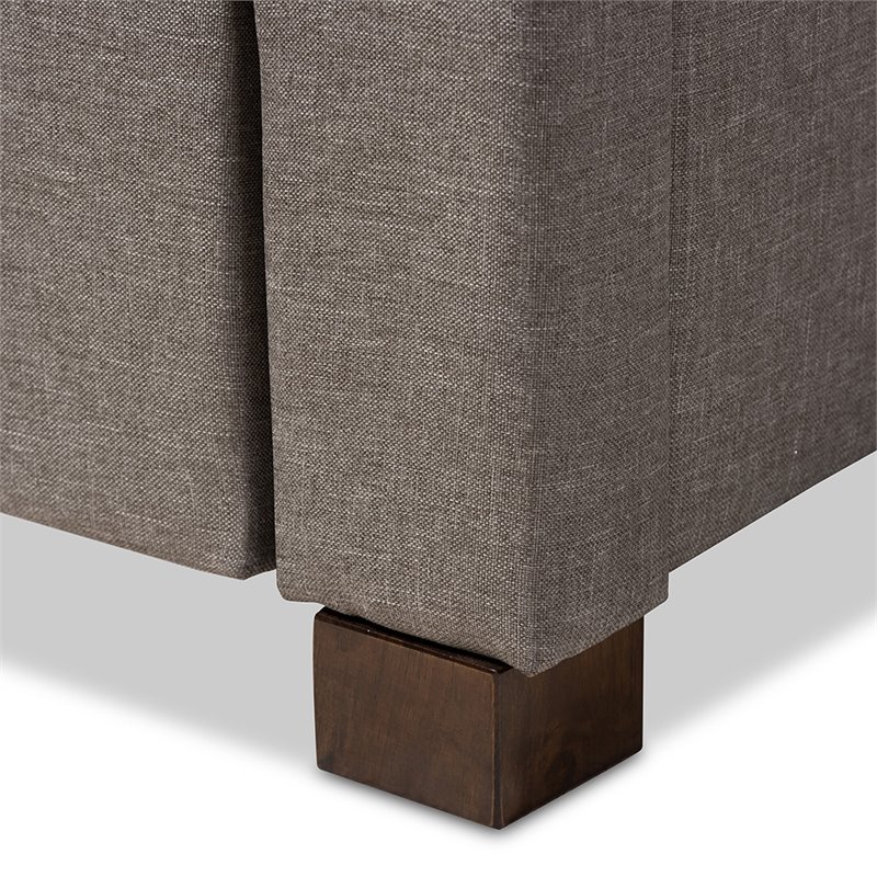 Baxton Studio Brandy Tufted Queen Storage Platform Bed in Gray