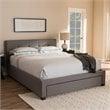 Baxton Studio Brandy Tufted King Storage Platform Bed in Gray