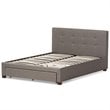 Baxton Studio Brandy Tufted King Storage Platform Bed in Gray
