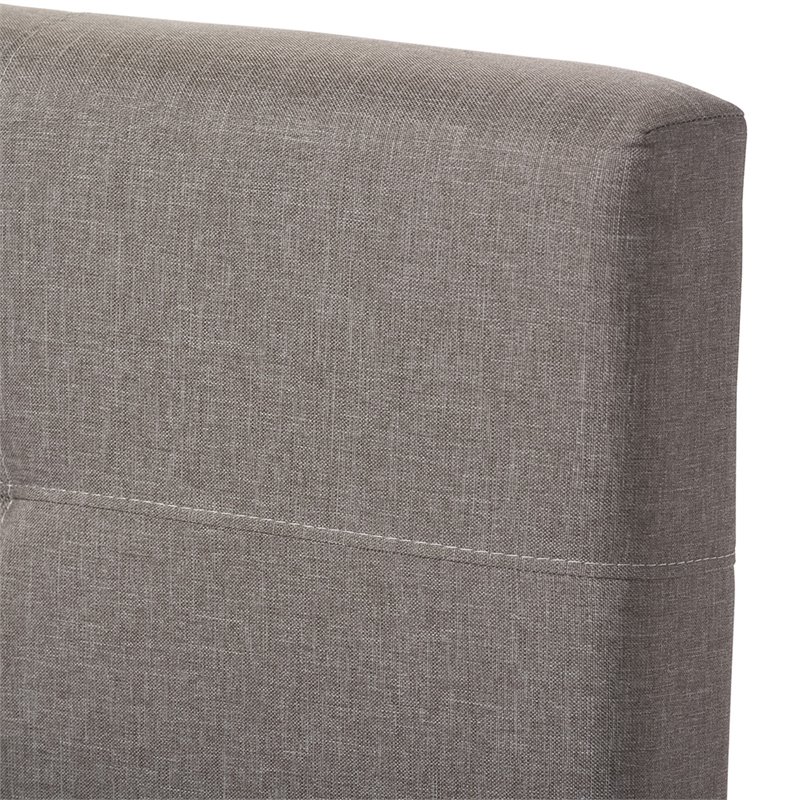 Baxton Studio Brandy Tufted King Storage Platform Bed in Gray