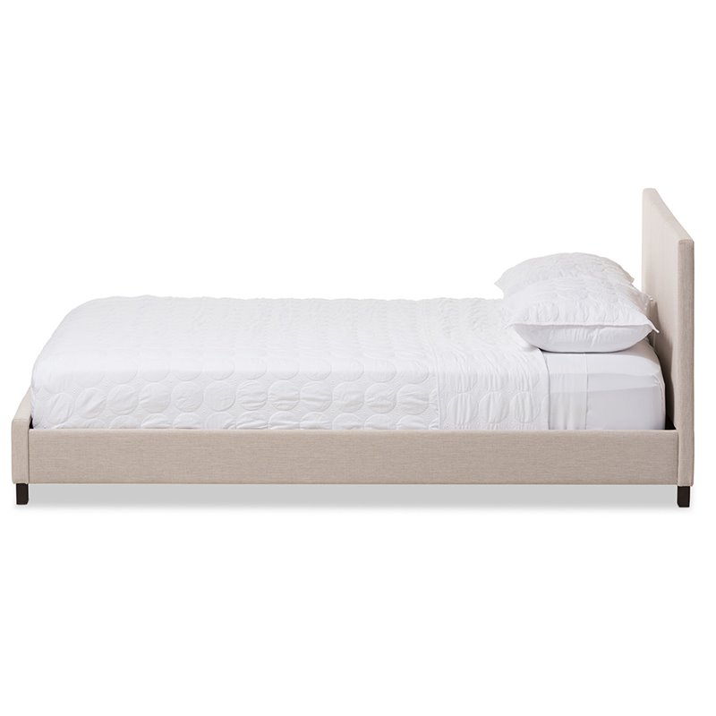 Baxton Studio Elizabeth Upholstered Full Platform Bed in Beige