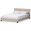 Baxton Studio Elizabeth Upholstered Full Platform Bed in Beige