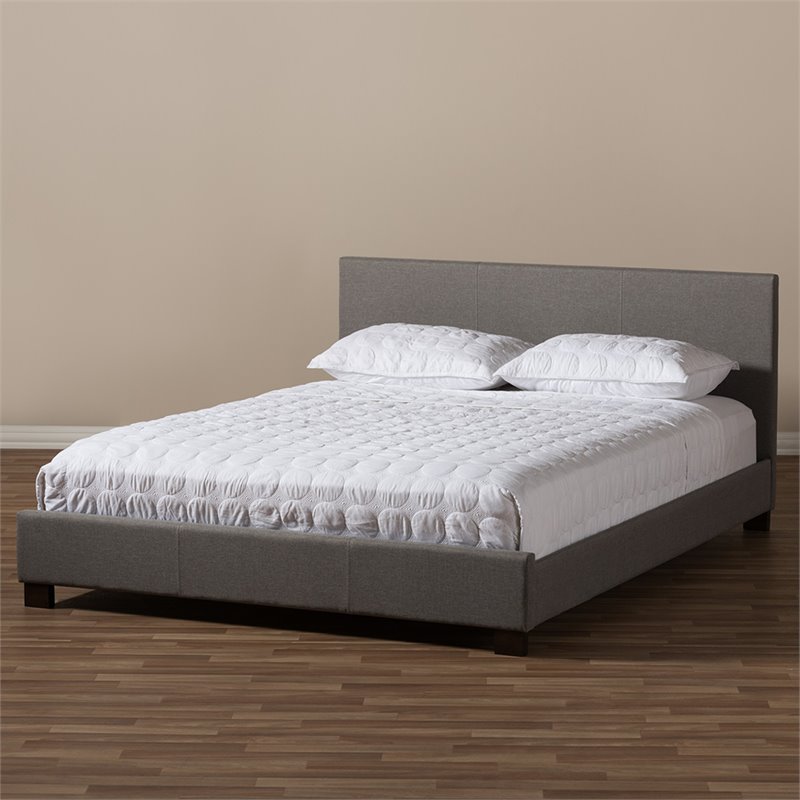Baxton Studio Elizabeth Upholstered Full Platform Bed in Gray