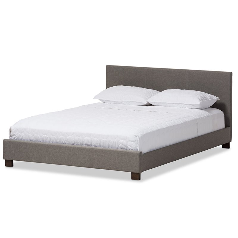 Baxton Studio Elizabeth Upholstered Full Platform Bed in Gray