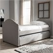 Baxton Studio Alessia Upholstered Daybed with Trundle in Gray Fabric