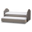 Baxton Studio Alessia Upholstered Daybed with Trundle in Gray Fabric