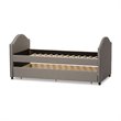 Baxton Studio Alessia Upholstered Daybed with Trundle in Gray Fabric