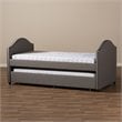 Baxton Studio Alessia Upholstered Daybed with Trundle in Gray Fabric