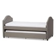 Baxton Studio Alessia Upholstered Daybed with Trundle in Gray Fabric