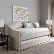 Baxton Studio Barnstorm Upholstered Daybed with Trundle in Beige