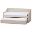 Baxton Studio Barnstorm Upholstered Daybed with Trundle in Beige