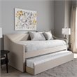 Baxton Studio Barnstorm Upholstered Daybed with Trundle in Beige