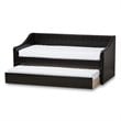 Baxton Studio Barnstorm Faux Leather Daybed with Trundle in Black