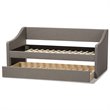 Baxton Studio Barnstorm Upholstered Daybed with Trundle in Gray