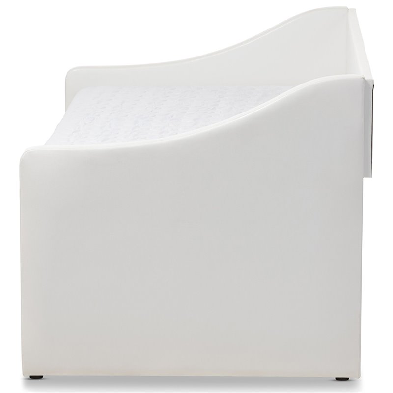 Baxton Studio Barnstorm Faux Leather Daybed with Trundle in White