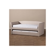 Baxton Studio Camino Upholstered Daybed with Trundle in Beige