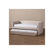 Baxton Studio Camino Upholstered Daybed with Trundle in Beige