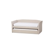 Baxton Studio Camino Upholstered Daybed with Trundle in Beige