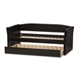 Baxton Studio Camino Faux Leather Daybed with Trundle in Black