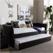 Baxton Studio Camino Faux Leather Daybed with Trundle in Black