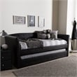 Baxton Studio Camino Faux Leather Daybed with Trundle in Black