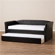 Baxton Studio Camino Faux Leather Daybed with Trundle in Black