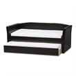 Baxton Studio Camino Faux Leather Daybed with Trundle in Black