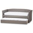 Baxton Studio Camino Upholstered Daybed with Trundle in Gray