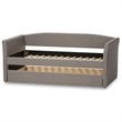 Baxton Studio Camino Upholstered Daybed with Trundle in Gray