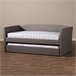 Baxton Studio Camino Upholstered Daybed with Trundle in Gray