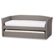 Baxton Studio Camino Upholstered Daybed with Trundle in Gray