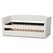 Baxton Studio Camino Faux Leather Daybed with Trundle in White