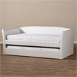 Baxton Studio Camino Faux Leather Daybed with Trundle in White