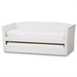 Baxton Studio Camino Faux Leather Daybed with Trundle in White
