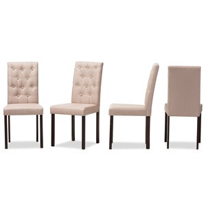 Baxton Studio Gardner Tufted Dining Side Chair in Beige (Set of 4)
